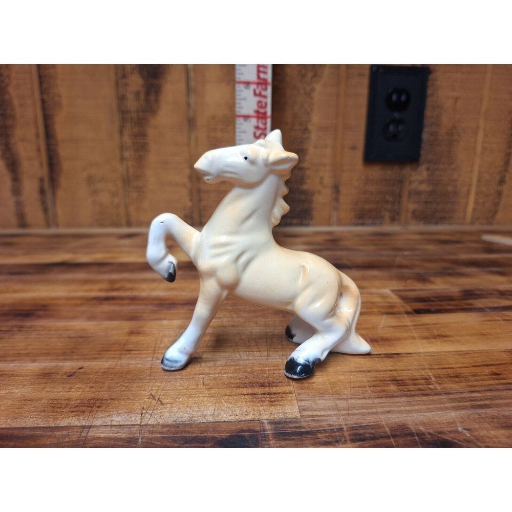 Vintage Victoria Ceramics HORSE Figurine Porcelain ORIG LABEL Brown Trick Pony